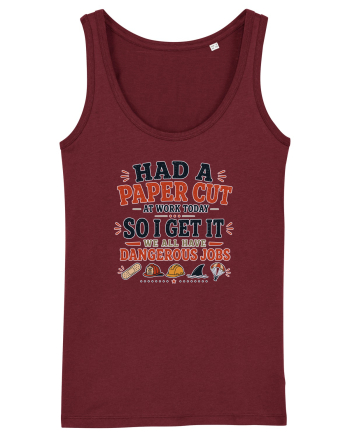 Sarcasm la birou Paper Cut Dangerous Job Burgundy