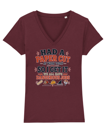 Sarcasm la birou Paper Cut Dangerous Job Burgundy