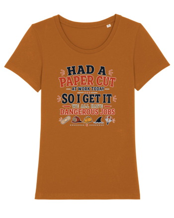 Sarcasm la birou Paper Cut Dangerous Job Roasted Orange