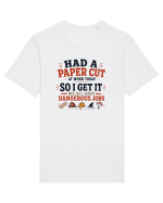 Sarcasm la birou Paper Cut Dangerous Job Tricou mânecă scurtă Unisex Rocker