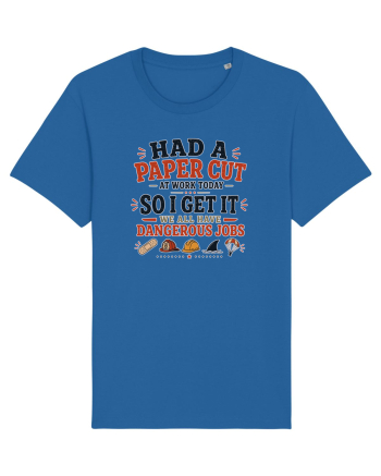 Sarcasm la birou Paper Cut Dangerous Job Royal Blue