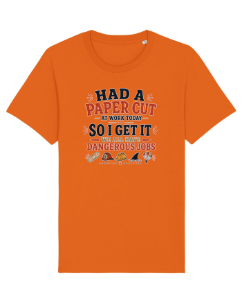 Sarcasm la birou Paper Cut Dangerous Job Bright Orange