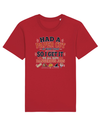 Sarcasm la birou Paper Cut Dangerous Job Red
