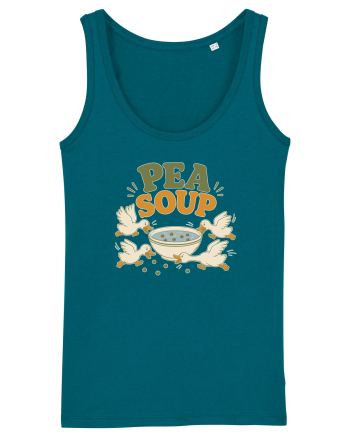 Ratele si mazarea. Funny Duck Pun Humor Design Featuring Pea Soup Ocean Depth