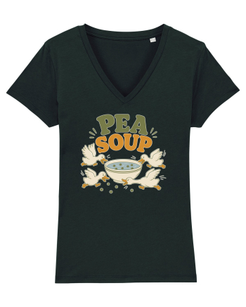 Ratele si mazarea. Funny Duck Pun Humor Design Featuring Pea Soup Black