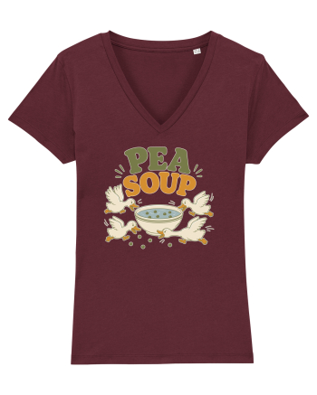 Ratele si mazarea. Funny Duck Pun Humor Design Featuring Pea Soup Burgundy