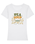 Ratele si mazarea. Funny Duck Pun Humor Design Featuring Pea Soup Tricou mânecă scurtă guler larg fitted Damă Expresser