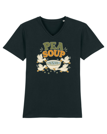 Ratele si mazarea. Funny Duck Pun Humor Design Featuring Pea Soup Black