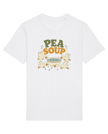 Ratele si mazarea. Funny Duck Pun Humor Design Featuring Pea Soup White
