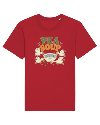 Ratele si mazarea. Funny Duck Pun Humor Design Featuring Pea Soup Red