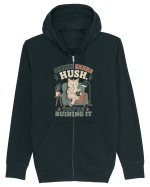 Funny Orange Cat and Coffee Humor for Introverts and Quiet Morning Lovers Hanorac cu fermoar Unisex Connector