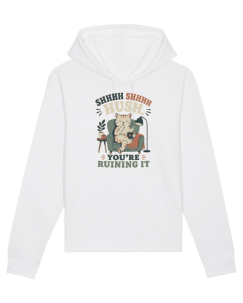 Funny Orange Cat and Coffee Humor for Introverts and Quiet Morning Lovers White