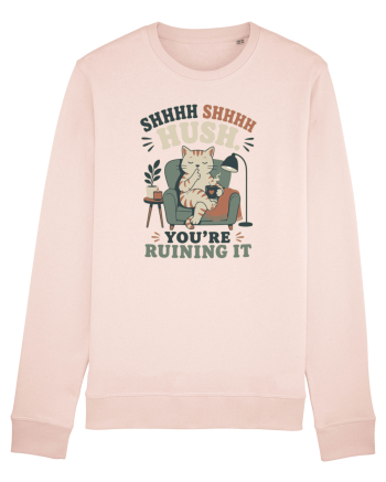 Funny Orange Cat and Coffee Humor for Introverts and Quiet Morning Lovers Candy Pink