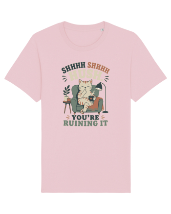 Funny Orange Cat and Coffee Humor for Introverts and Quiet Morning Lovers Cotton Pink