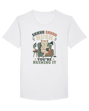 Funny Orange Cat and Coffee Humor for Introverts and Quiet Morning Lovers White