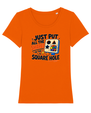Gaura potrivita. Shape Sorter Humor Design for Engineers IT Workers and Pro Bright Orange