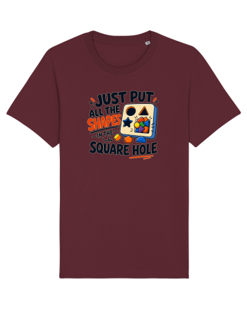 Gaura potrivita. Shape Sorter Humor Design for Engineers IT Workers and Pro Burgundy