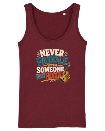 Nu te juca cu vioara. Funny Fiddle Player Design for Bluegrass Folk  Burgundy