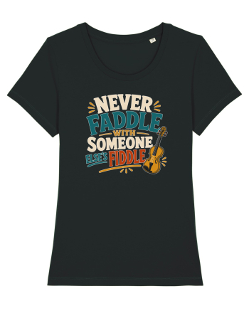 Nu te juca cu vioara. Funny Fiddle Player Design for Bluegrass Folk  Black