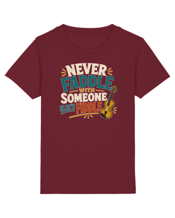 Nu te juca cu vioara. Funny Fiddle Player Design for Bluegrass Folk  Burgundy