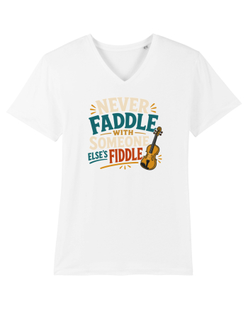Nu te juca cu vioara. Funny Fiddle Player Design for Bluegrass Folk  White