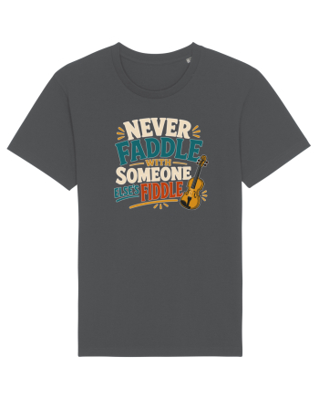 Nu te juca cu vioara. Funny Fiddle Player Design for Bluegrass Folk  Anthracite