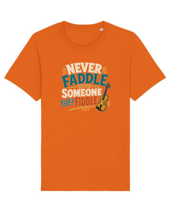 Nu te juca cu vioara. Funny Fiddle Player Design for Bluegrass Folk  Bright Orange