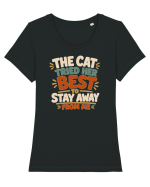 Cu pisici. Funny Cat Owner Humor Design for Cat Lovers and Pet Parents Tricou mânecă scurtă guler larg fitted Damă Expresser