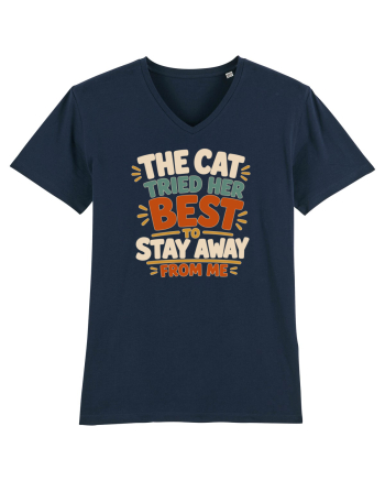 Cu pisici. Funny Cat Owner Humor Design for Cat Lovers and Pet Parents French Navy
