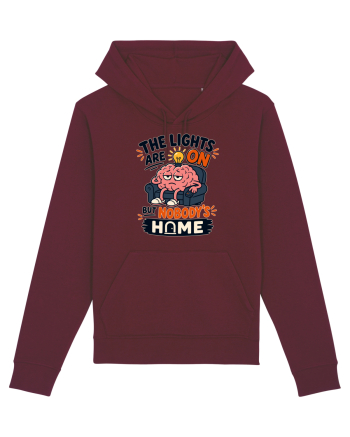 Nu-s acasa. Funny Brain Fog Humor Design for Introverts Office Workers Burgundy