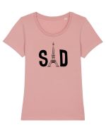 Sad (black) Tricou mânecă scurtă guler larg fitted Damă Expresser