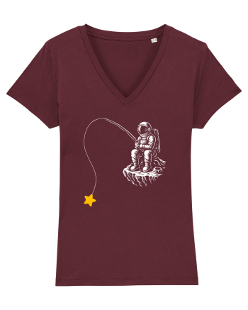 Astronaut Fishing For A Star – Pescuind Printre Stele Burgundy