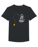 Astronaut Fishing For A Star – Pescuind Printre Stele Tricou mânecă scurtă guler larg Bărbat Skater