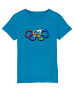 Playful Dog and Colorful Rings – Fun Cartoon Design Tricou mânecă scurtă  Copii Mini Creator