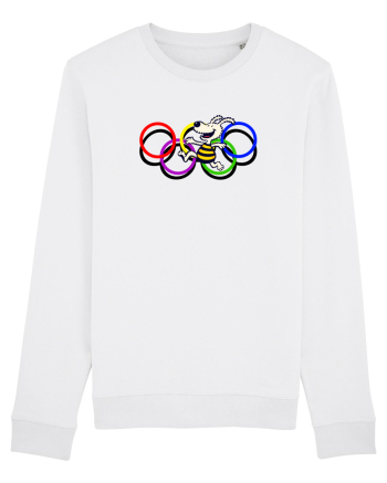Playful Dog and Colorful Rings – Fun Cartoon Design White