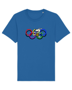 Playful Dog and Colorful Rings – Fun Cartoon Design Tricou mânecă scurtă Unisex Rocker