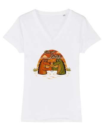 See Ya Later Alligator – Funny Crocodile Friendship Design White