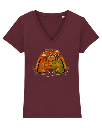 See Ya Later Alligator – Funny Crocodile Friendship Design Burgundy