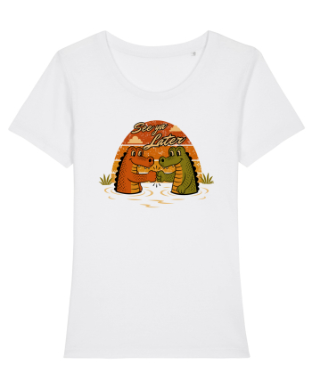 See Ya Later Alligator – Funny Crocodile Friendship Design White