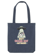 UFO si Vacile. Not Ground Beef Anymore UFO Cow Alien Abduction Funny Farm Sacoșă textilă
