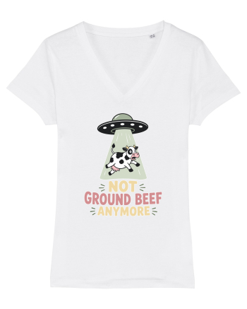 UFO si Vacile. Not Ground Beef Anymore UFO Cow Alien Abduction Funny Farm White