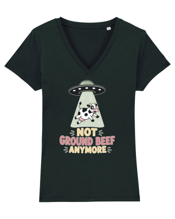UFO si Vacile. Not Ground Beef Anymore UFO Cow Alien Abduction Funny Farm Black