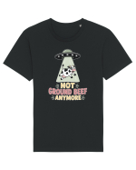 UFO si Vacile. Not Ground Beef Anymore UFO Cow Alien Abduction Funny Farm Tricou mânecă scurtă Unisex Rocker