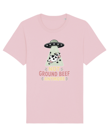UFO si Vacile. Not Ground Beef Anymore UFO Cow Alien Abduction Funny Farm Cotton Pink