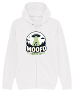 Moofo Identified Funny UFO Cow Alien Abduction Retro Sci Fi Humor Hanorac cu fermoar Unisex Connector