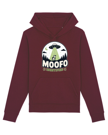 Moofo Identified Funny UFO Cow Alien Abduction Retro Sci Fi Humor Burgundy