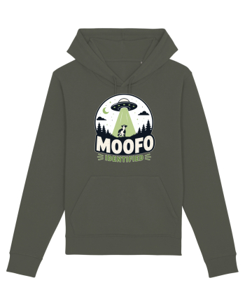 Moofo Identified Funny UFO Cow Alien Abduction Retro Sci Fi Humor Khaki