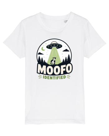 Moofo Identified Funny UFO Cow Alien Abduction Retro Sci Fi Humor White