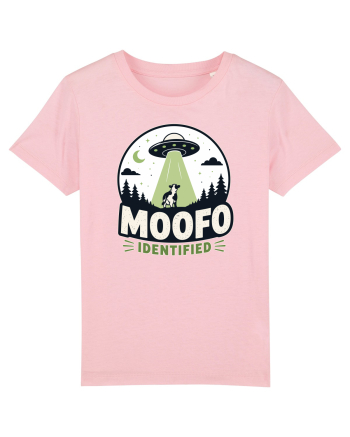 Moofo Identified Funny UFO Cow Alien Abduction Retro Sci Fi Humor Cotton Pink