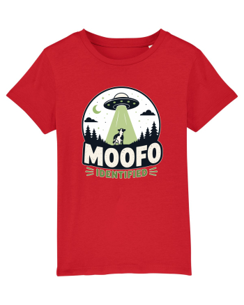 Moofo Identified Funny UFO Cow Alien Abduction Retro Sci Fi Humor Red